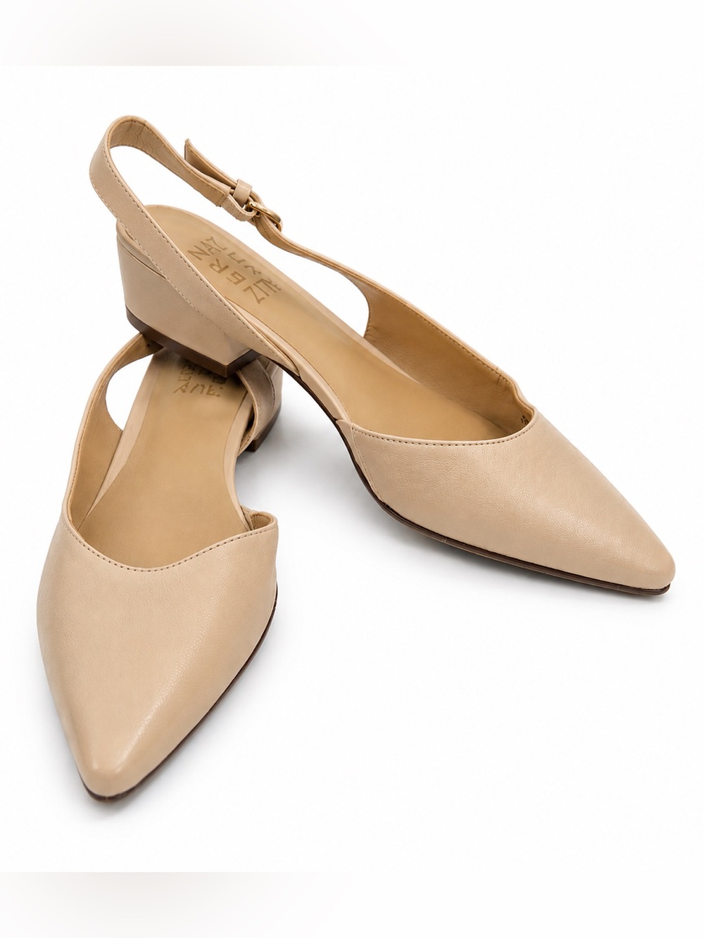 Naturalizer Banks Women’s Slingback Pointed-Toe Low Block Heel - Beige - Picture 3 of 8